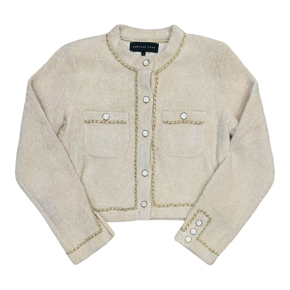 Anthropologie Cozy Cream Cardigan Sweater
